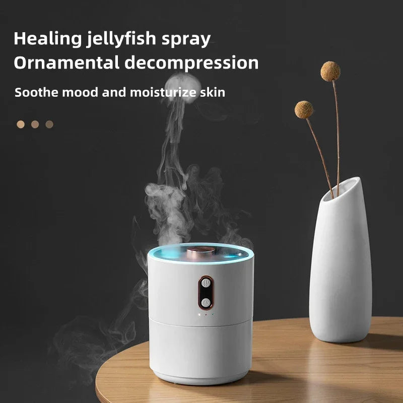 450ml Jellyfish USB Electric Ultrasonic Air Humidifier Dual Nozzle Heavy Fog Humidifier