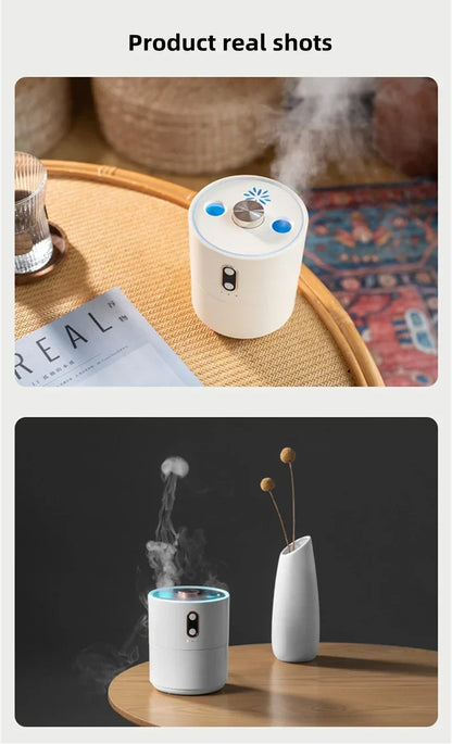 450ml Jellyfish USB Electric Ultrasonic Air Humidifier Dual Nozzle Heavy Fog Humidifier